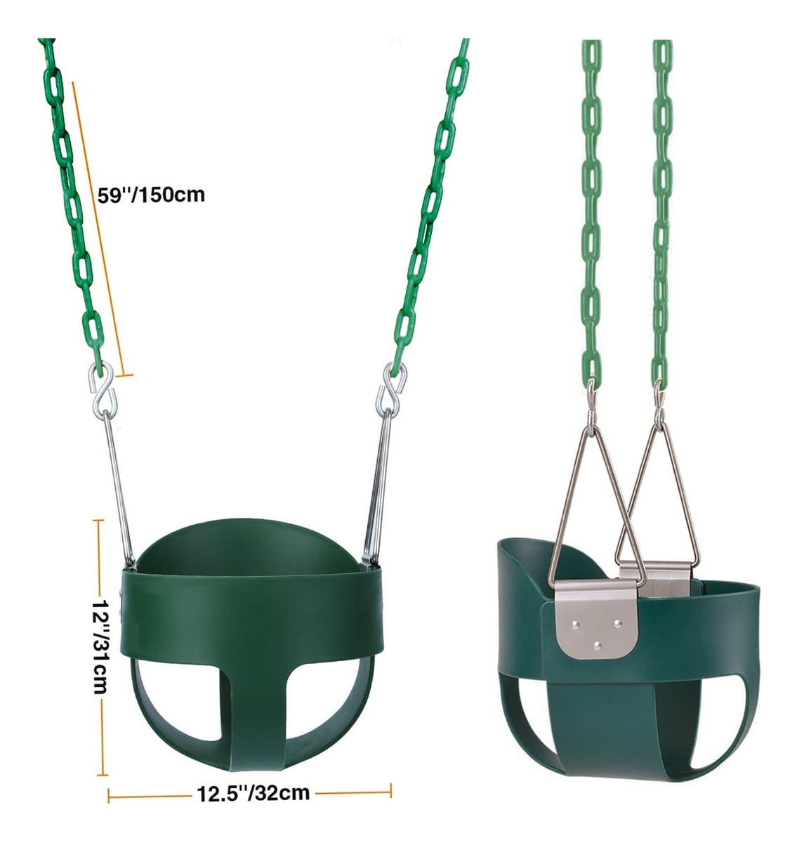KINSPORY Outdoor Swing Seat, Weather Resistant High Back Infant Seat with Heavy-Duty Chains & Tree Straps