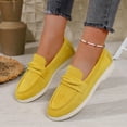 thumbnail image 5 of Hinvhai Women Loafers Comfortable Shoes Casual Slip on Penny Moccasins Flats for Walking Driving Business Yellow 9.5(43), 5 of 9