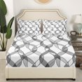 thumbnail image 3 of Erosebridal Teens Bow Sheet Set Full, Grey Bedding Sets Full Size, Abstract Stripe Decor, 4 Pieces, 3 of 7