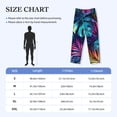 thumbnail image 2 of Salouo Colorful Tropical Leaves Print Pajama Pants for Men, Lounge Pants Elastic Waistband Casual Men's sleepwear Loungewear Sleep Pajama Pant -Small, 2 of 7