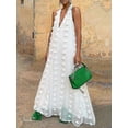 thumbnail image 2 of Vestido largo de fiesta de gasa sin mangas, holgado, con escote en V profundo y cuello halter para mujer., 2 of 4