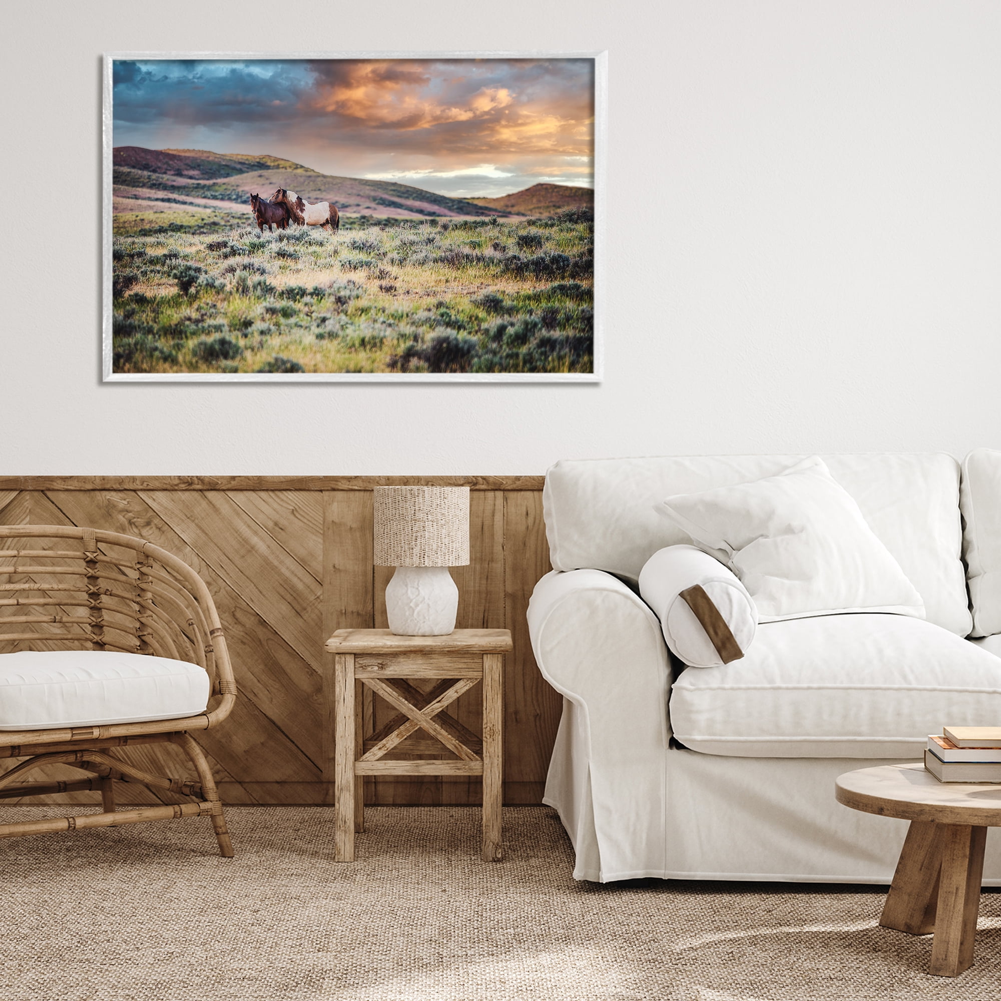 Stupell Industries Stay Close Horses White Framed Giclee Art, design by Tim West
