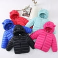 thumbnail image 4 of PatPat Baby Coat Toddler Boys Girls Winter Jackets Stylish 3D Ear Print Outerwear Solid Hooded Coats, Hot Pink, 3T, 4 of 9