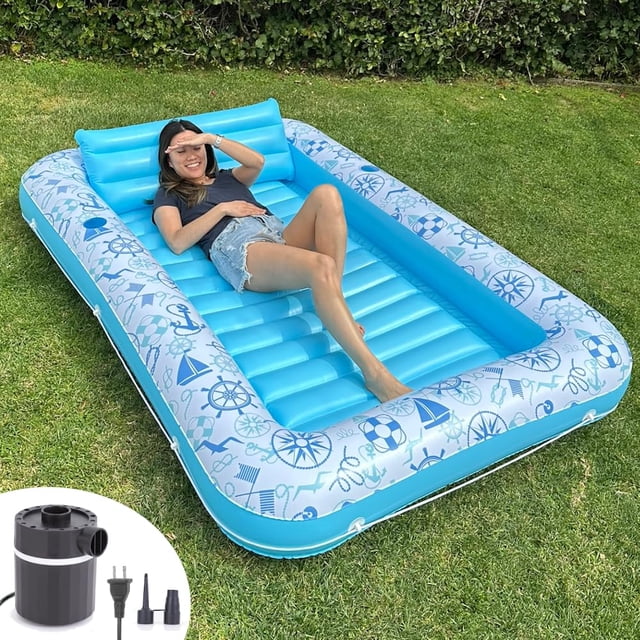 Piscina inflable de bronceado Rukala XL con bomba eléctrica 215x147cm
