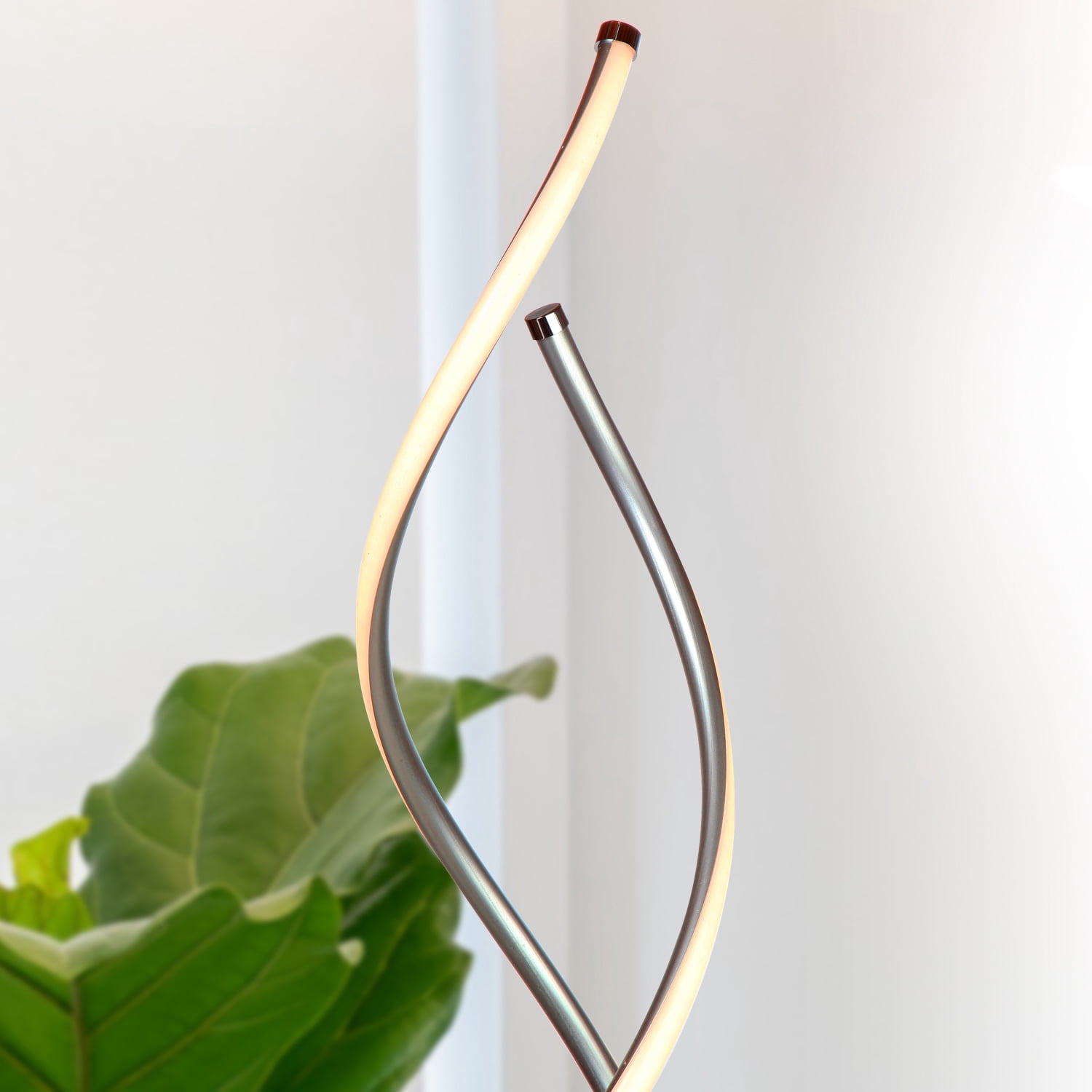Brightech Embrace 60 in. Platinum Silver Industrial LED Super Bright Floor Lamp with Built-In 3-Way Dimmer Function