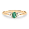 thumbnail image 4 of Emerald Ring, 14k Gold Plated 925 Sterling Silver Engagement Ring with Emerald and Diamonds, Genuine Natural Emerald Ring, Dainty Wedding Ring, May Birthstone, 4 of 5