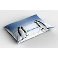 thumbnail image 2 of Ambesonne Colorful Pillow Sham 2 Pack, Penguins in Antarctica, 36"x20", Purple Grey Black White, 2 of 3