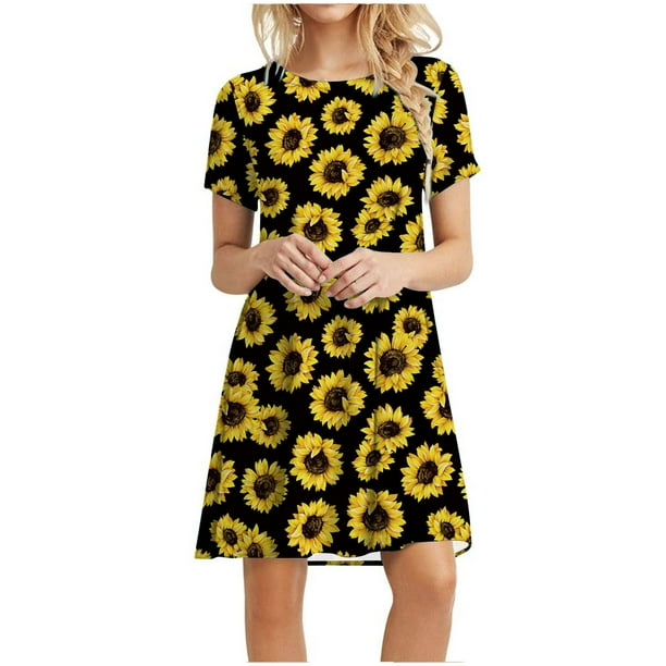 Bseka Summer Dresses For Women Plus Size Dress Casual Printed