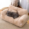 thumbnail image 4 of LAIQIEN Pet Couch Bed with Detachable Cover Soft and Furry Cushion Non-Slip Dog Basket Dog Sofa Detachable Cover Nest, 4 of 14