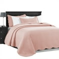 thumbnail image 3 of Imperial Rooms 3-Piece Chevron Soft Bedspread & Quilt Set Reversible Washable with 2 Pillow Shams, Peach, Full/Queen, 3 of 10