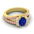 thumbnail image 3 of 2.35 Carat Beautiful Oval Cut Blue Sapphire & Pink Sapphire Gemstone Bridal Ring for Women Solid 18K Yellow Gold Size 3 by Diamond-Capitals, 3 of 8
