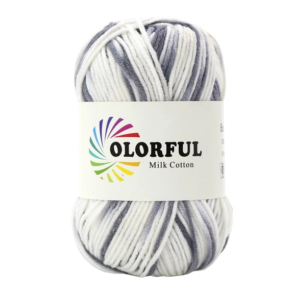 5-Ply Space Dyed Milk Cotton Yarn, 1 Skein For Hand Knitting Crochet Crafts