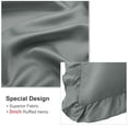thumbnail image 4 of PiccoCasa Set de fundas de almohada de satén con volantes de 2, estándar/reina en gris profundo, 4 of 7