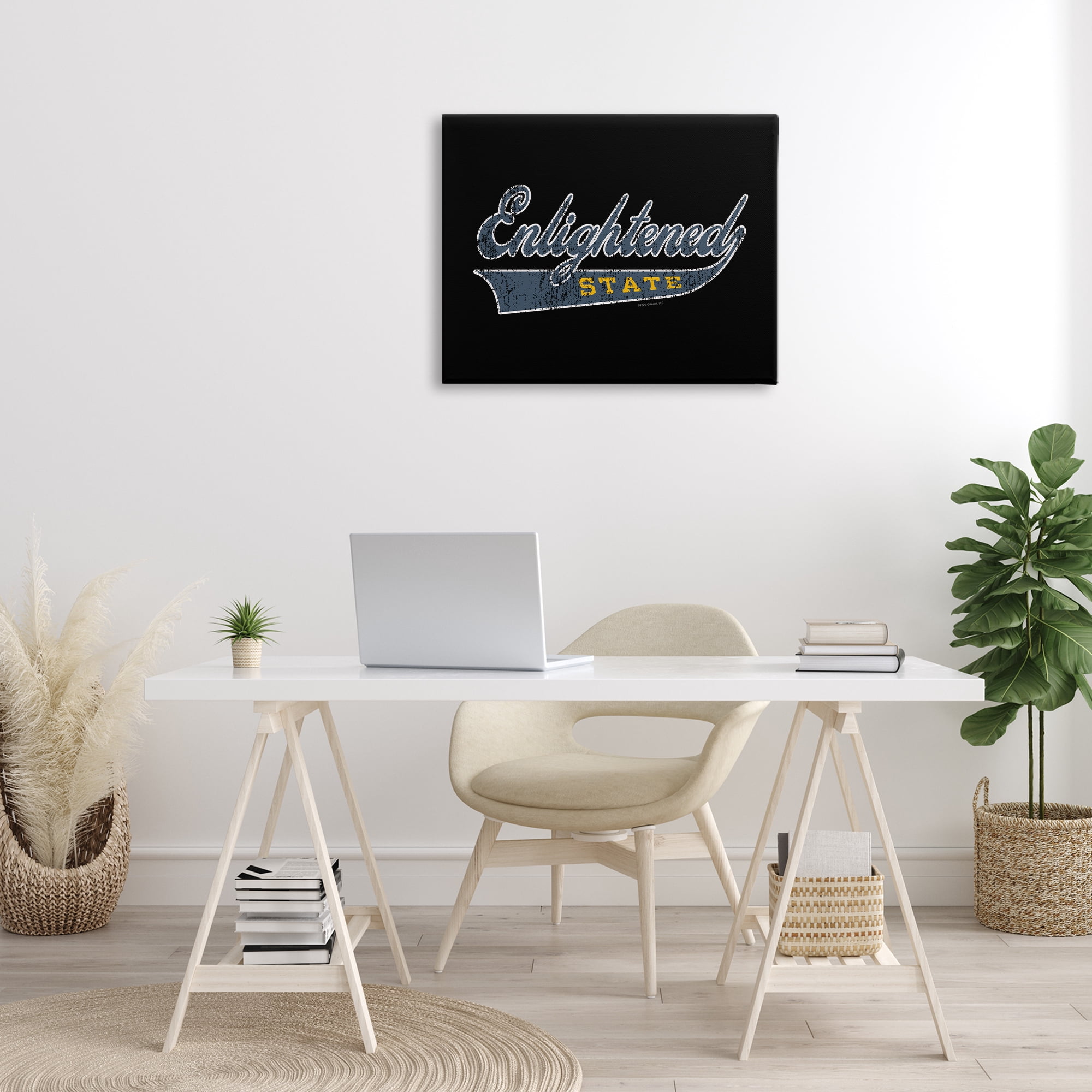 Stupell Industries Enlightened State Varsity Text & Numbers Painting Wrapped Canvas Art Print Wall Art, 30 x 24