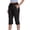 Dark Gray, variant on Capris Pants for Women with Pockets Plus Size Quick Dry Elastic Waist Trousers Solid Cargo Pants Summer Casual Outfits