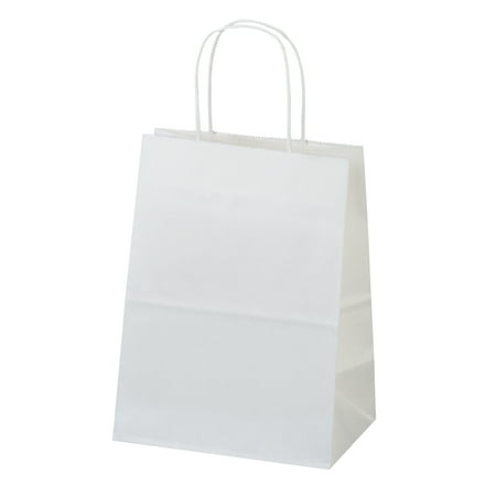 Baker's Dozen White Kraft Medium Gift Bags 8in X 4in X 10in - 13pcs