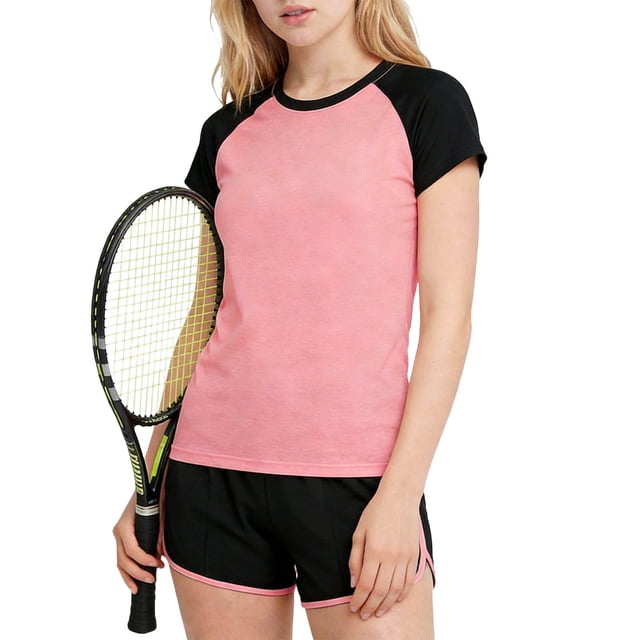 Odeerbi Juegos Atléticos Secos Rápidos Para Niñas Camiseta de Manga Raglan Dolphin Shorts Ropa Deportiva Respirable Conjunto Para 3-15 Años