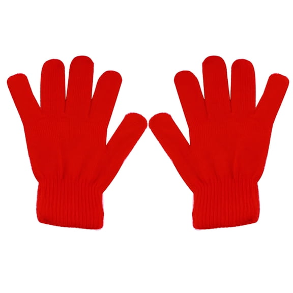 TELOLY 1 Pair Winter Magic Gloves Warm Stretchy Knit Gloves for Men Women Red Gloves Warm Gloves