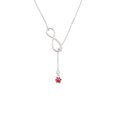 thumbnail image 2 of Delight Jewelry Silvertone Mini Translucent Red Paw Silver tone Elegant Infinity Lariat Necklace, 2 of 4