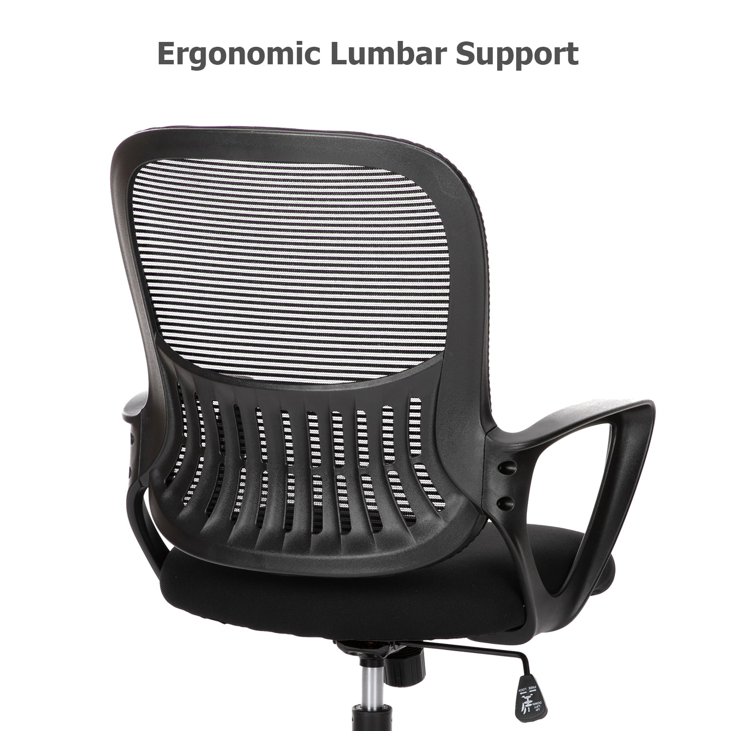 CONCETTA Ergonomic Home Office Desk Chair, Mid-Back Mesh Swivel Chairs with Wheels for Adults, Black