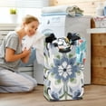 thumbnail image 5 of Yayeee Freestanding Laundry Hamper with Handle Collapsible Large Storage Basket for Clothes, Green Floral, 5 of 7