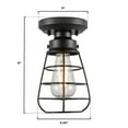 thumbnail image 5 of Westinghouse Westinghouse Lighting 6130700 Bandera Vintage-Style 5 Inch, One Light Semi-Flush Mount Ceiling Fixture, Matte Black Finish, Cage Shade, 5 of 5