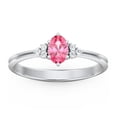 thumbnail image 2 of Birthstone Oval Ring with Shoulder Accents - Pink Tourmaline (October), 2 of 5