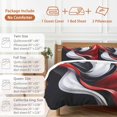 thumbnail image 6 of Abstract Water Ripple Duvet Cover Set Twin Size, Red Black White Stitching 4 Piece Soft Microfiber Bedding Set with 1 Duvet Cover, 1 Flat Sheet, 2 Pillowcases, 6 of 9
