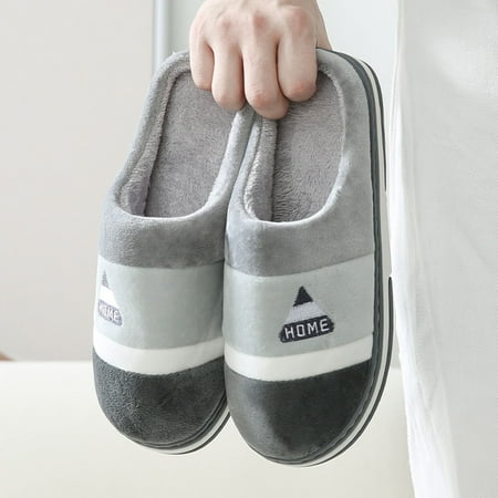 

Cathalem Mens Size 12 Slippers Slip on Slippers For Men Winter Warm Memory Foam House Slippers Soft Shoes Grey 8