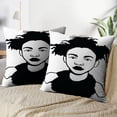 thumbnail image 3 of LALILO Throw Pillow Covers Girls Afro Black Afro Girls Woman Cushion Cover 18" x 18", 2 Pack, 3 of 6