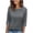 Gray-TOPS, variant on Inverlee 3/4 Sleeve Round Neck Button Accent T-Shirt for Women Casual Loose Fit Blouse Summer Loose Comfy Daily Wear Tops Blue L