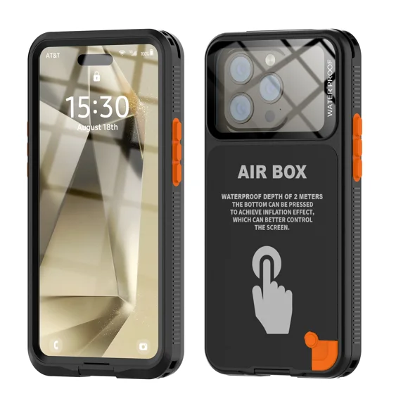 IP68 Waterproof Phone Case for Apple for IPHONE 15 14 13 12 Pro Max Plus Shock Drop proof Underwater Taking Swimming Diving Cases (black,For iPhone 13 ProMax)