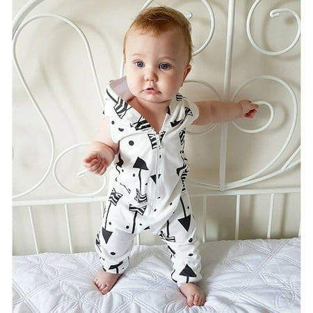 

Infant Kids Baby Boys Printed Hooded Romper Jumpsuit Outfits Clothes Sets Fragarn