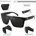 thumbnail image 5 of FEISEDY Men Sunglasses Polarized Oversized Square Flat Top Cycling Running Fishing Golf Hiking Sports B2990, 5 of 16