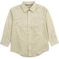 thumbnail image 4 of Leveret Kids & Toddler Boys Long Sleeve Uniform Cotton Dress Shirt Variety of Colors (Size 2-14 Years) (Khaki, 14 Years), 4 of 4