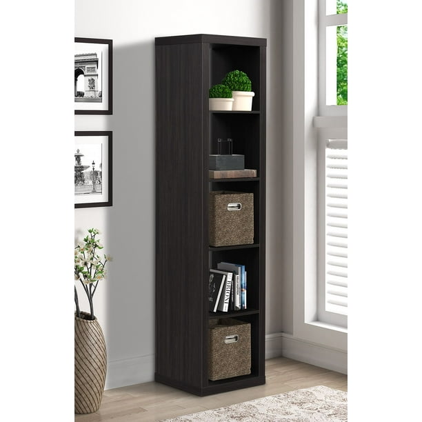 Better Homes & Gardens 5 Cube Storage Organizer Tobacco Oak Finish