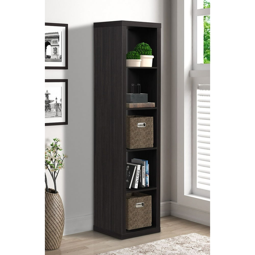 Better Homes & Gardens 5 Cube Storage Organizer Tobacco Oak Finish