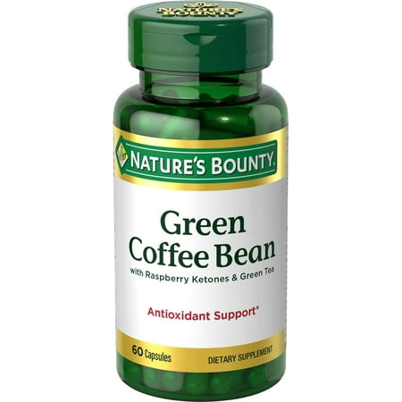 Nature's Bounty Green Coffee Bean with Raspberry Ketones & Green Tea Dietary Supplement Ctules, 60 (Best Green Coffee Beans For Weight Loss)