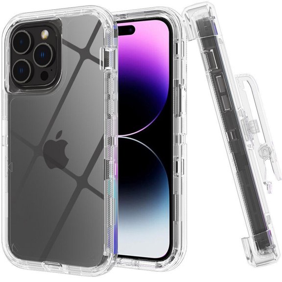 Aggxpf for iPhone 15 Pro Max Case with Belt Clip, Slim Shockproof Bumper Scratch Yellowing Resistant Phone Cover for iPhone 15 Pro Max, Clear