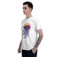 thumbnail image 3 of Colorful Jellyfish T-Shirt for Men Cotton 100% Summer Tops Women Fashion Casual Short Sleeves Round Collar Short-Sleeve Couple Top Tees, 3 of 7