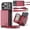 Red, variant on Dteck Crossbody Wallet Case for iPhone 17 Pro Max, RFID Blocking PU Leather Zipper Handbag Purse Flip Cover, Kickstand Folio Case with Card Slots Wrist Strap Lanyard,Coffee