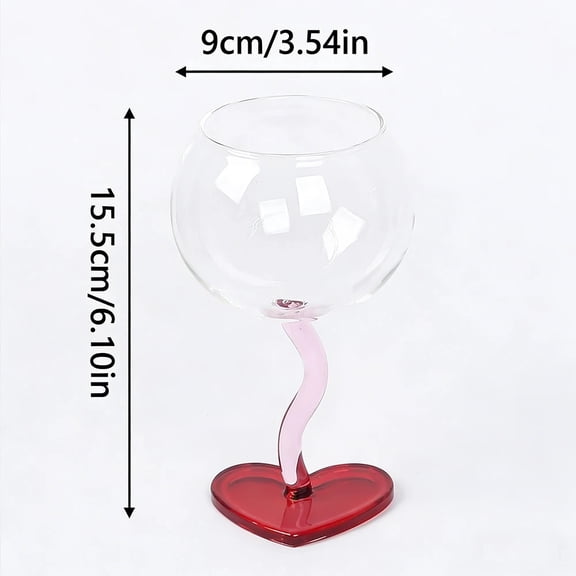 Heart Shap Goblet Wine Glass Crystal Wine Cup Gift for Valentine's Day Wedding Anniversary