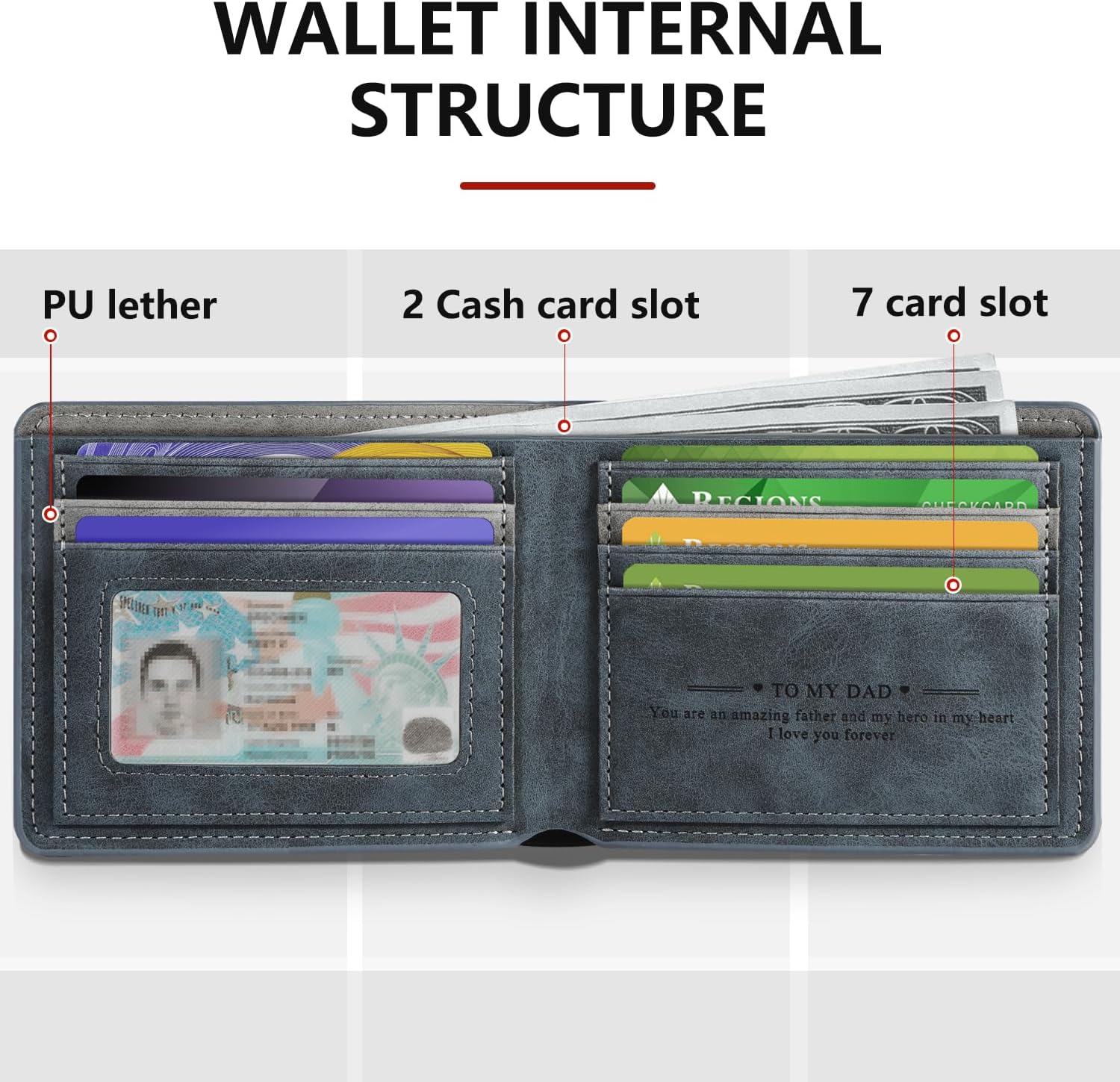 Woodbridge Custom Engraved RFID Blocking Leather Wallet For Men – Brown Hunter Card Holder