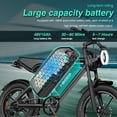 thumbnail image 5 of Electric Bike for Adults, Class 2 20 MPH, 750W Fat Tire Ebike, 48V 15.6Ah 748.8Wh Removable Battery, 20 x 4 Inch, Full Suspension, UL2849, 5 of 11