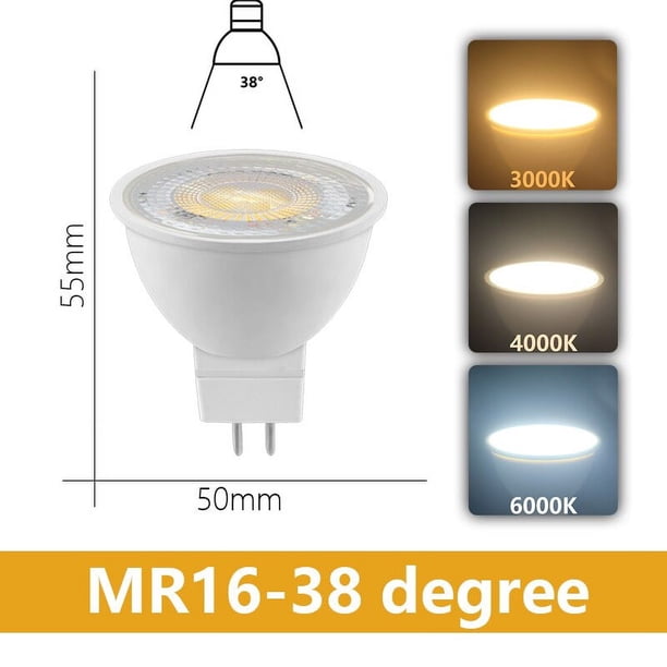 Bombilla Led GU10 MR16, foco de iluminación interior, decoración del hogar, 12 piezas, AC220V, AC110V, 100-240V, GU5.3