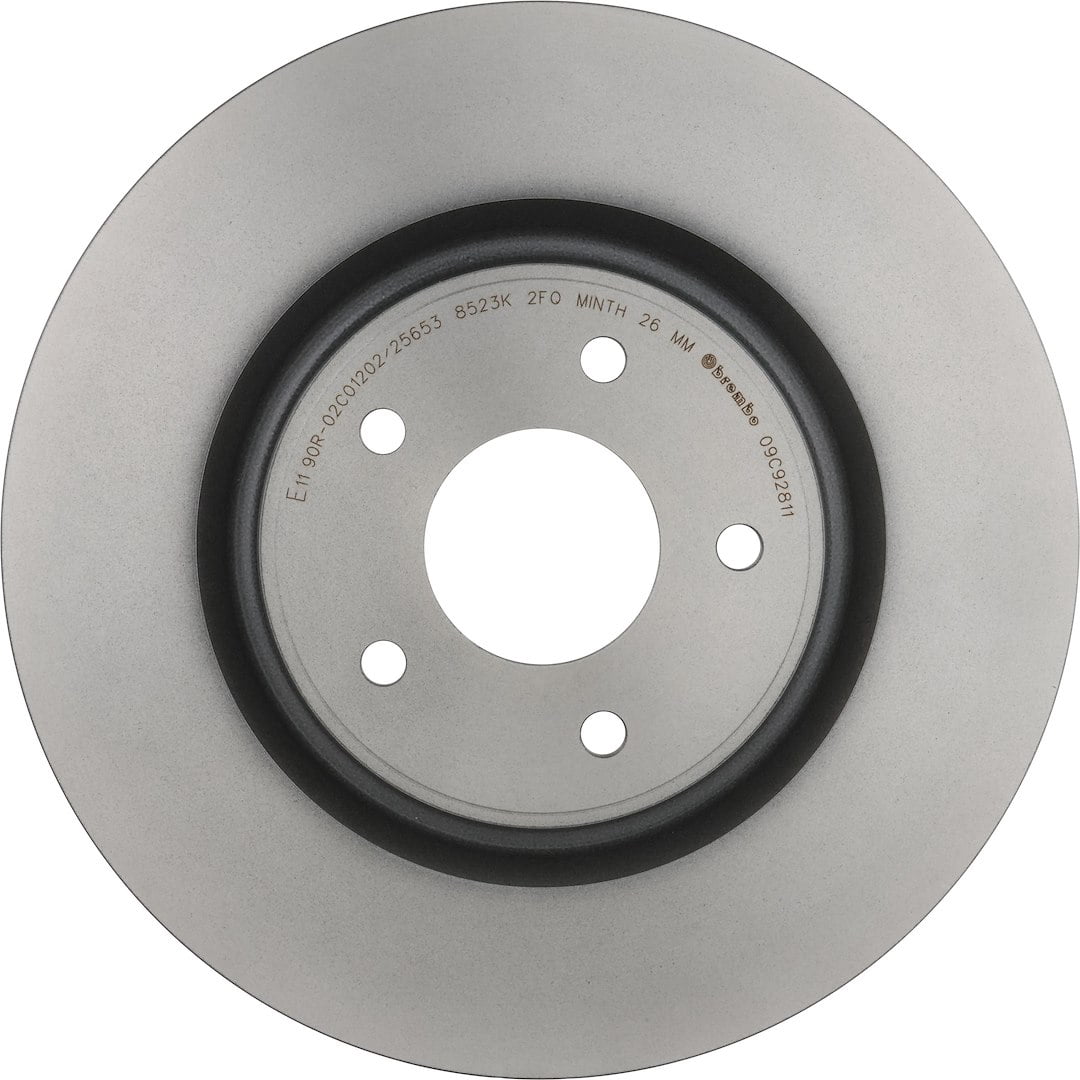 Brembo 09C92811C02; Brake Rotor; Vented; One Piece Design; Wheel Bolt Pattern 5 x 114.3 Millimeter; Gray Cast Iron; Single