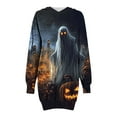 thumbnail image 5 of Taqqpue Halloween Print Hoodie Dress for Women Ghost Pumpkin Witch Mini Dresses Halloween Costume Long Sleeve Outfit Cosplay Halloween Party Dress with Pockets, 5 of 7
