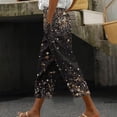 thumbnail image 2 of QATAINLAV Capri Pants for Women Plus Size Loose Straight Leg Cropped Pants with Pockets Fashion Floral Print Summer Cotton Linen Capris Multicolor 5XL Mother's Day Gifts, 2 of 6