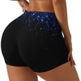 thumbnail image 1 of Fotbe Black Blue Glitter Sparkles Shorts Sin Costuras – Shorts Deportivos de Cintura Alta para Mujer, Elásticos para Gimnasio, Yoga, Running o Ciclismo-X-Large, 1 of 8