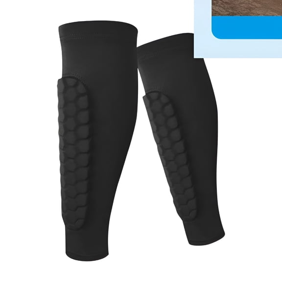 TELOLY Ski Shin Guards, Sport Soccer Leg Shin Pads Guard Socks Football Calf Sleeves Legging, Shin Guards Soccer Adult for Sports (Size XL, Black)